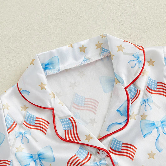 Toddler Girls Patriotic Pajamas Set